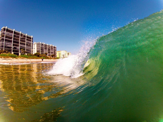 One of the first shots from my GoPro. I was pretty stoked on this. The surf was only about 3' and breaking close to shore. But with beautiful weather and offshore winds.